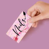 Monogramm rosa und Lila Funkelnd Nägel Visitenkarte