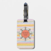 Monogramm, rosa und Minusstreifen, Niedlich #2 Gepäckanhänger (Rückseite vertikal)