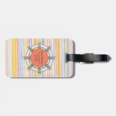 Monogramm, rosa und Minusstreifen, Niedlich #2 Gepäckanhänger (Rückseite horizontal)