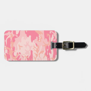 Monogramm Rosa und Pfirsich Camo Tarnmuster Gepäckanhänger