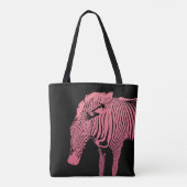Monogramm Rosa und schwarz Zebra Tasche (Rückseite)