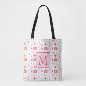 Monogramm-rosa und weiße Krankenschwester Tasche (Vorderseite)