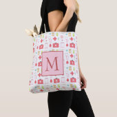 Monogramm-rosa und weiße Krankenschwester Tasche (Von Nahem)