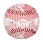 Monogramm Rosa und weißer Hintergrund mit schwarze Baseball (Vorderseite)