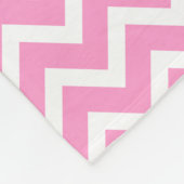 Monogramm Rosa und Weißer Zigzag Zickzack Fleecedecke (Ecke)