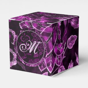 Monogramm Rosa Vintage-Blumen-Würfel-Geschenkbox Geschenkschachtel