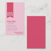 Monogramm-rosa Visitenkarte (Vorne/Hinten)