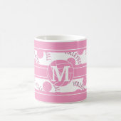 Monogramm-rosa Volleyball Kaffeetasse (Mittel)