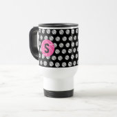 Monogramm-rosa Volleyball-Tasse Reisebecher (Vorderseite Links)