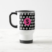 Monogramm-rosa Volleyball-Tasse Reisebecher (Links)