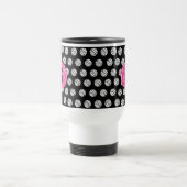 Monogramm-rosa Volleyball-Tasse Reisebecher (Mittel)