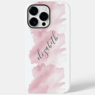 Monogramm Rosa Wasserfarbe-Washer-Splash-Hintergru iPhone 14 Pro Max Hülle