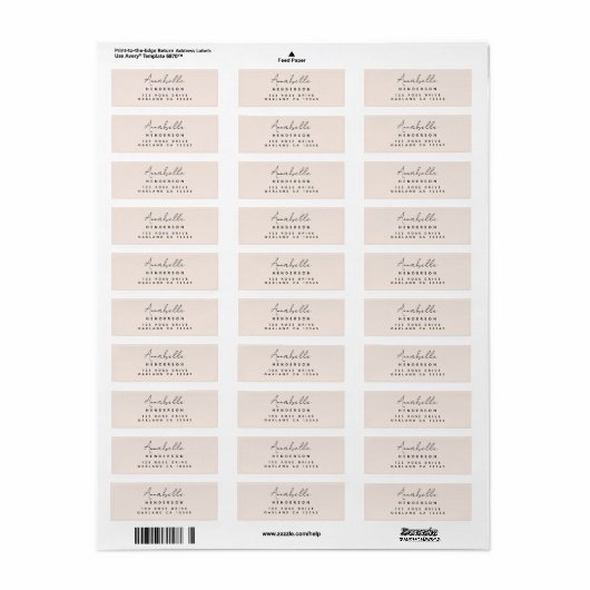 Monogramm Rosa | Weibliche Rücksendeadresse (Vorne)