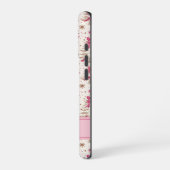 Monogramm Rosa Weihnachtsbaum-Handyhülle iPhone Hülle (Linke Seite)