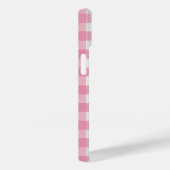 Monogramm Rosa Weiß Gingham Büffel Karo Kariert Case-Mate iPhone Hülle (Rückseite / Rechts)