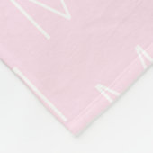 Monogramm rosa, weißes Anfangsbuchstabenmuster Fleecedecke (Ecke)