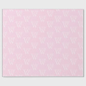 Monogramm rosa, weißes, individuelles Anfangsnumme Geschenkpapier (Flach)