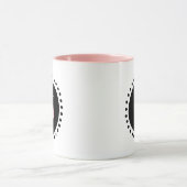 Monogramm Rosa Zwei Tone Tasse (Zentrum)