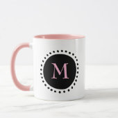 Monogramm Rosa Zwei Tone Tasse (Links)