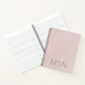 Monogramm rosafarben bemaltes abstraktes Notizbuch (Innenseite)