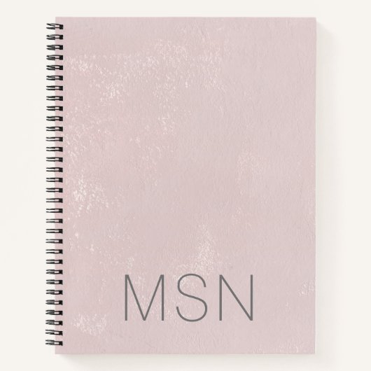 Monogramm rosafarben bemaltes abstraktes Notizbuch (Vorderseite)