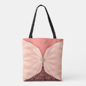 Monogramm Rosafarbenes Juwel-Textil-Illusion Tasche (Rückseite)