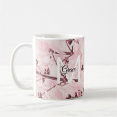 Monogramm Rose Blume Kaffee Tasse (Links)