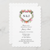 Monogramm Rose Blumenkohl Probe Abendessen Einladung (Vorne/Hinten)