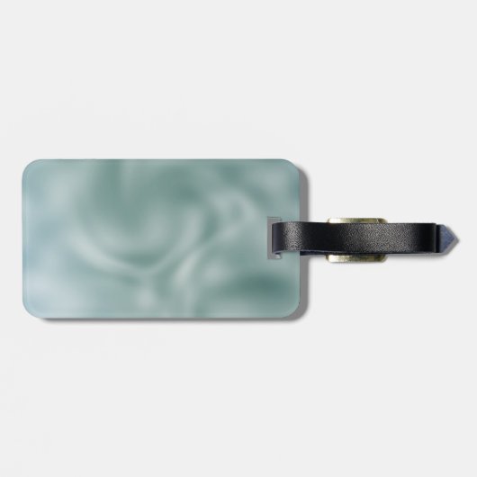 Monogramm: Rose, blush minze tropfen Gepäckanhänger (Rückseite horizontal)