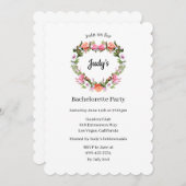 Monogramm Rose Bluthochdruck Junggeselinnen-Abschi Einladung (Vorne/Hinten)