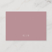 Monogramm Rosé Elfenbein Doppelrand Mitteilungskarte (Rückseite)