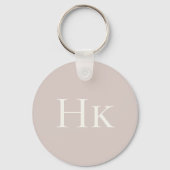 Monogramm Rosé Elfenbein monogrammierter Anfangsbu Schlüsselanhänger (Vorderseite)