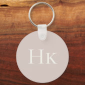 Monogramm Rosé Elfenbein monogrammierter Anfangsbu Schlüsselanhänger (Vorderseite)