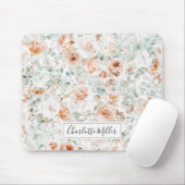 Monogramm Rose Eukalyptus Verlasst Grünpflanzen Mousepad (Mit Mouse)