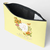 Monogramm-Rose-Flachband-Papiertüte Zubehörtasche (Offen)