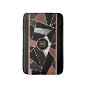 Monogramm Rose Gold Abstraktes Muster Badematte (Vorderseite Vertikal)