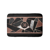 Monogramm Rose Gold Abstraktes Muster Badematte (Vorderseite)