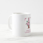 Monogramm Rose Gold Blume Letter T Kaffeetasse (Vorderseite Links)