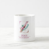 Monogramm Rose Gold Blume Letter Z Kaffeetasse (Mittel)