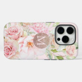Monogramm Rose Gold Blush Pink Aquarellfarben Case-Mate iPhone Hülle (Rückseite (Horizontal))