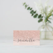 Monogramm Rose Gold Glitzer ombre Erröten Haar Visitenkarte (Stehend Vorderseite)