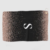Monogramm-Rose Gold Golfhandtuch (Horizontal)