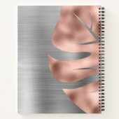 Monogramm Rose Gold Grau Monogramm Notizblock (Rückseite)