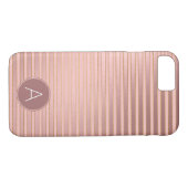 Monogramm Rose Gold Streifen Muster mit Anfangsbuc Case-Mate iPhone Hülle (Rückseite (Horizontal))
