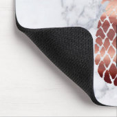 Monogramm Rose Goldananas auf Marmor Mousepad (Ecke)