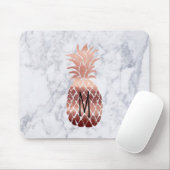 Monogramm Rose Goldananas auf Marmor Mousepad (Mit Mouse)