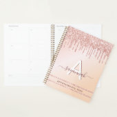 Monogramm Rose, goldfarbener Glitzer Planer (Anzeige)