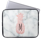 Monogramm Rose Goldpaprika Glitzer Ananas Laptopschutzhülle (Vorderseite)