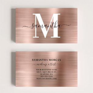 Monogramm-Rose Goldschimmer Visitenkarte