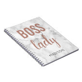 Monogramm-Rose-Goldschrift | Marmorboss Lady Notizblock (Rechte Seite)